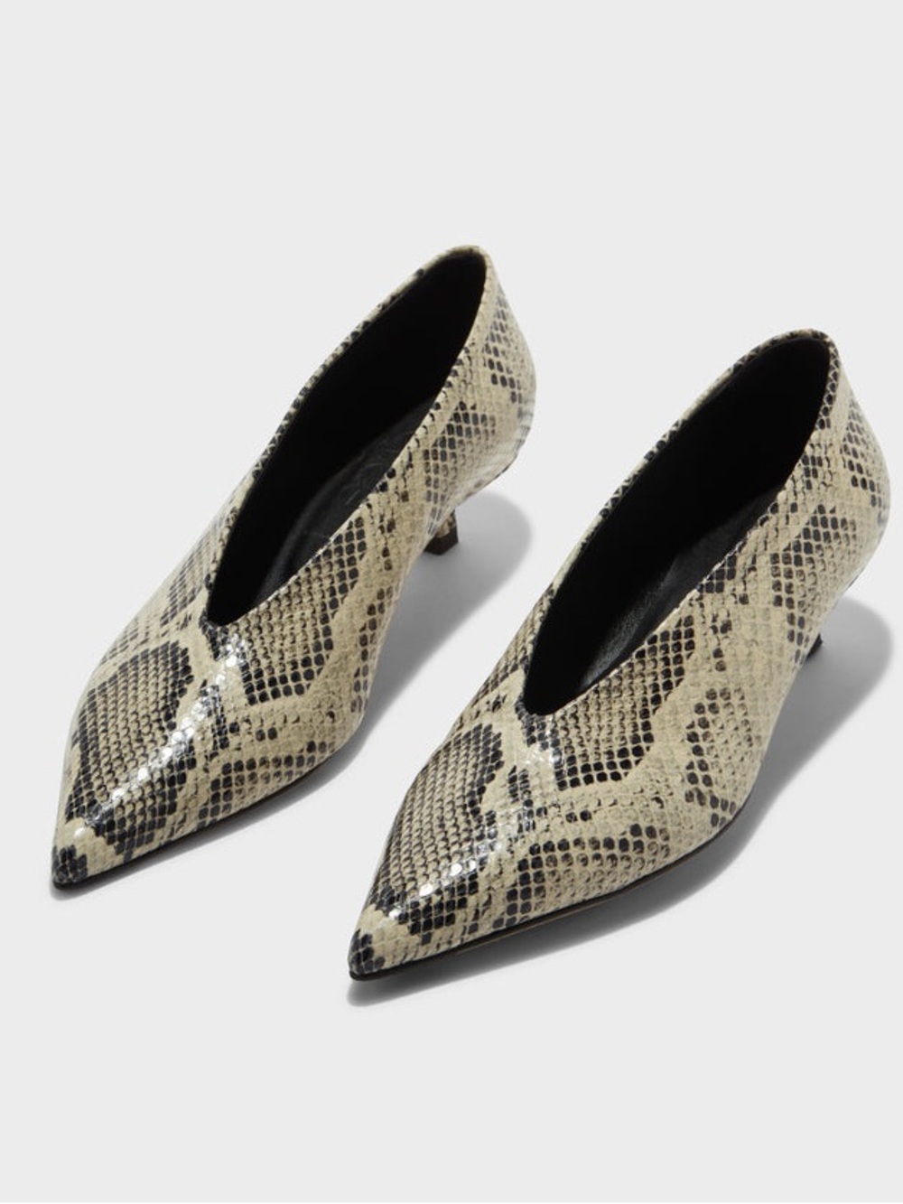 Aeyde Clara Pointed-Toe Pumps in Creamy Snake